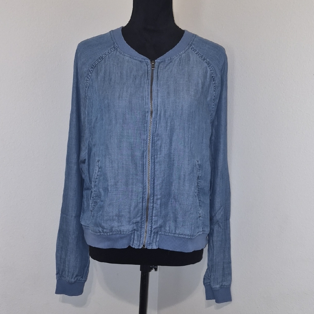 American Eagle Outfitters Light Blue Bomber Jacket